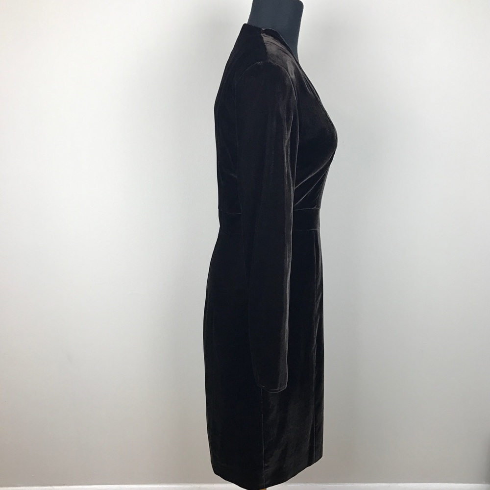 VINTAGE GIORGIO ARMANI brown velvet dress 6 - Picture 4 of 8